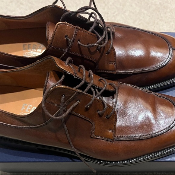 Salvatore Ferragamo Brown Leather Split Toe Classic Oxfords (Size: 8) - Picture 10 of 16